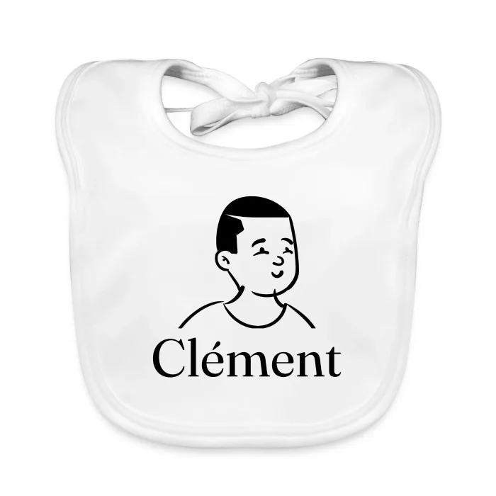 Bavoir bébé personnalisé au prénom Clément