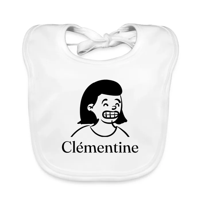 Bavoir bébé personnalisé au prénom Clémentine