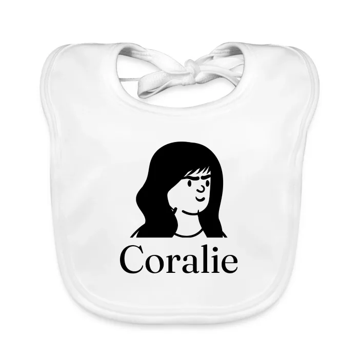 Bavoir bébé personnalisé au prénom Coralie