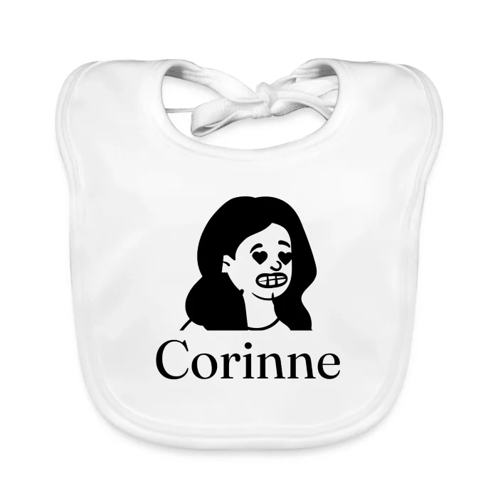 Bavoir bébé personnalisé au prénom Corinne