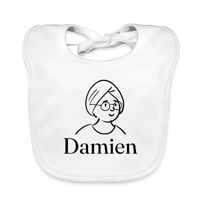 Bavoir bébé personnalisé au prénom Damien