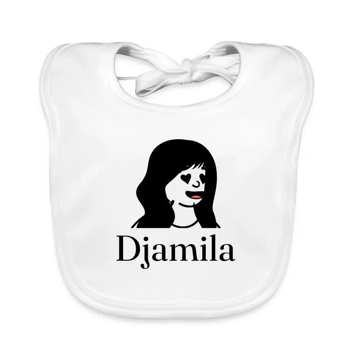 Bavoir bébé personnalisé au prénom Djamila