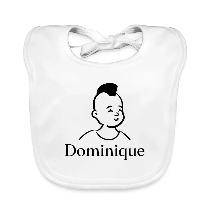 Bavoir bébé personnalisé au prénom Dominique
