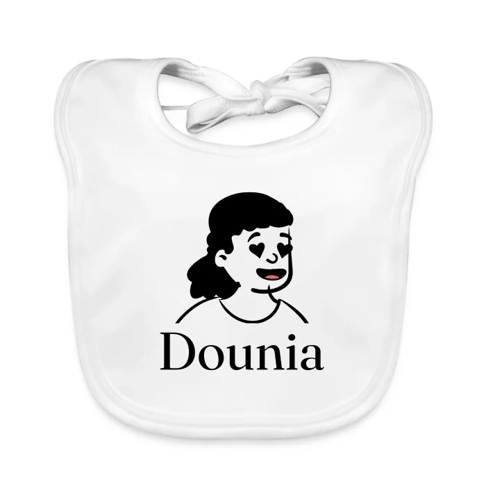 Bavoir bébé personnalisé au prénom Dounia