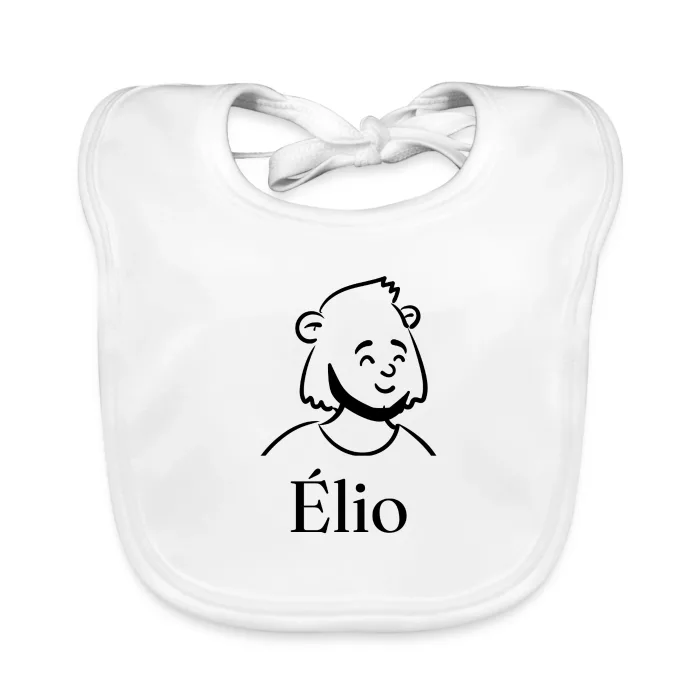 Bavoir bébé personnalisé au prénom Élio