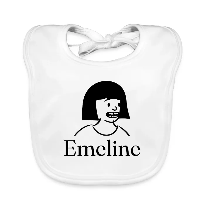 Bavoir bébé personnalisé au prénom Emeline