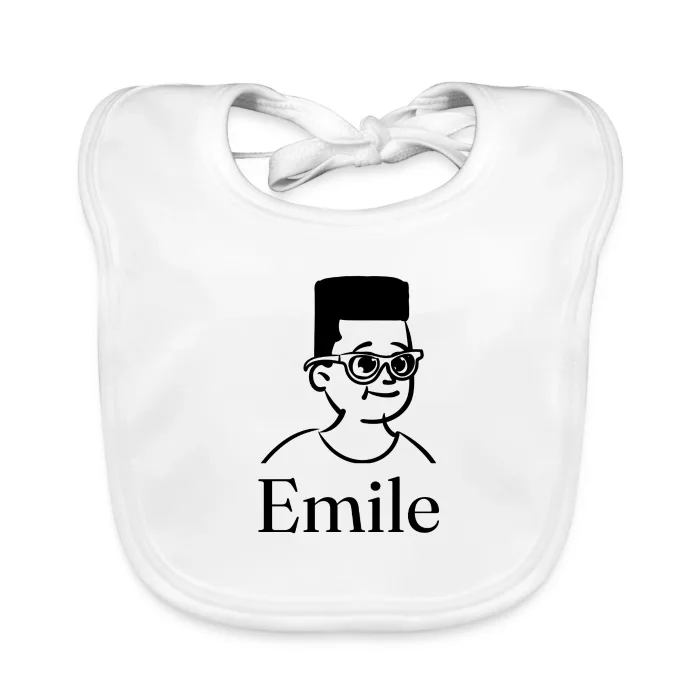Bavoir bébé personnalisé au prénom Emile