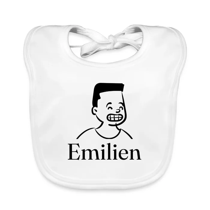 Bavoir bébé personnalisé au prénom Emilien