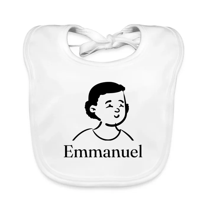 Bavoir bébé personnalisé au prénom Emmanuel