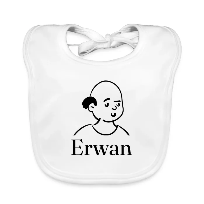 Bavoir bébé personnalisé au prénom Erwan