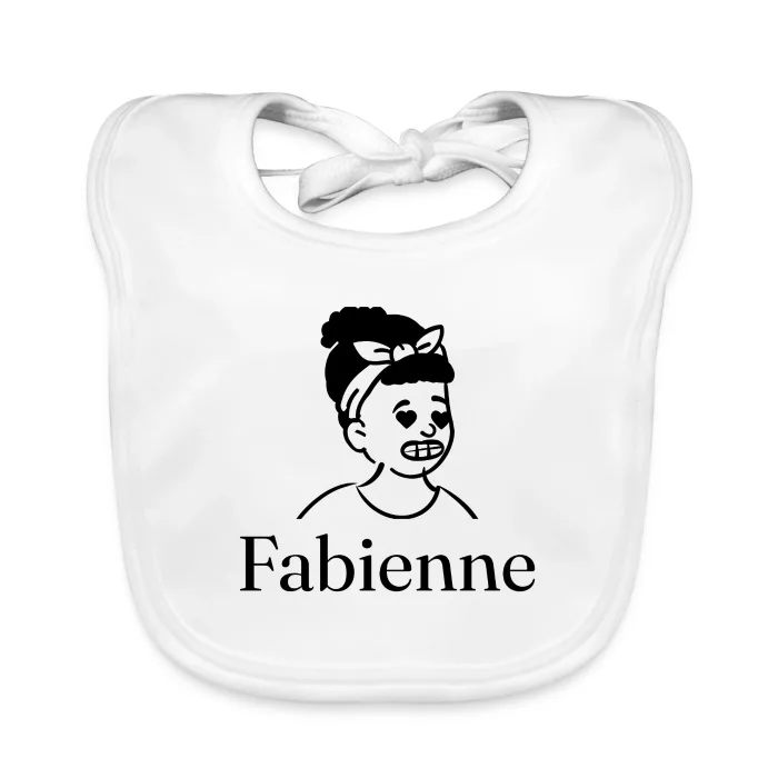 Bavoir bébé personnalisé au prénom Fabienne