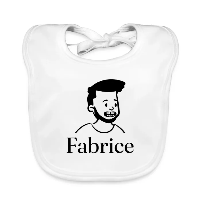 Bavoir bébé personnalisé au prénom Fabrice