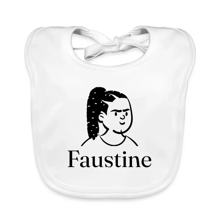 Bavoir bébé personnalisé au prénom Faustine