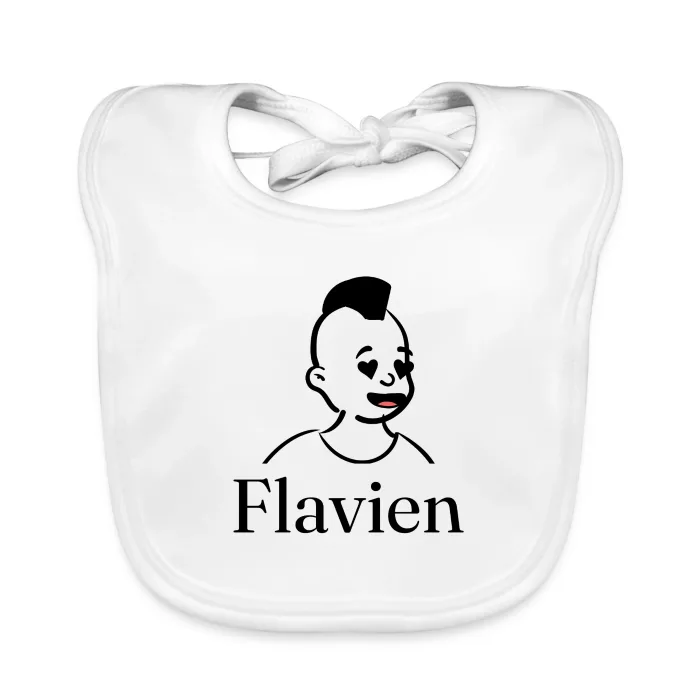 Bavoir bébé personnalisé au prénom Flavien