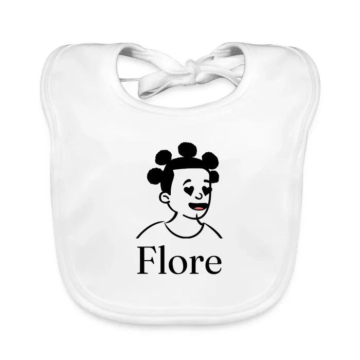 Bavoir bébé personnalisé au prénom Flore