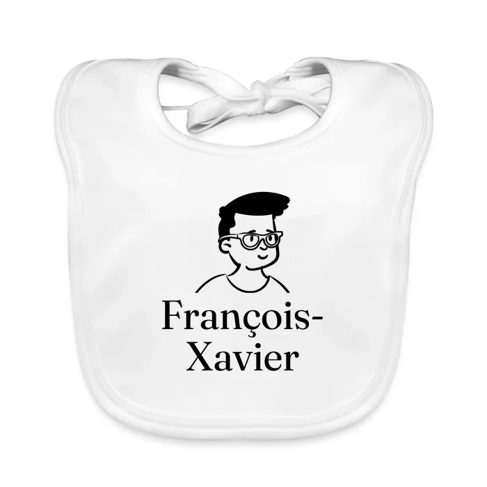Bavoir bébé personnalisé au prénom François-Xavier