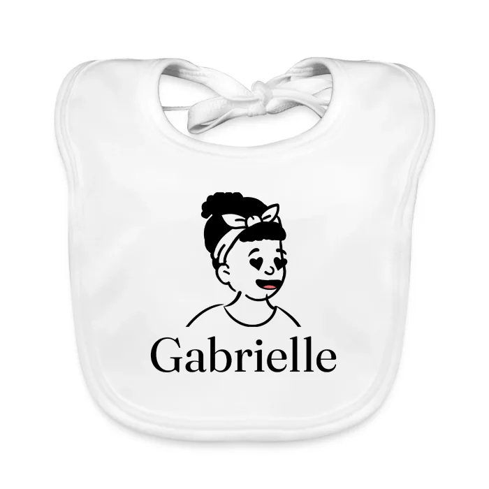Bavoir bébé personnalisé au prénom Gabrielle