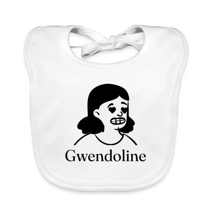 Bavoir bébé personnalisé au prénom Gwendoline
