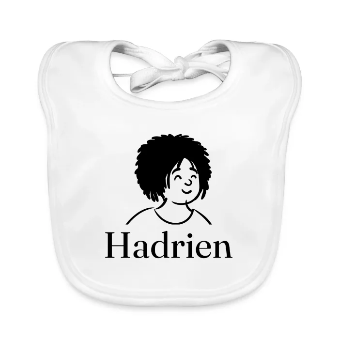 Bavoir bébé personnalisé au prénom Hadrien