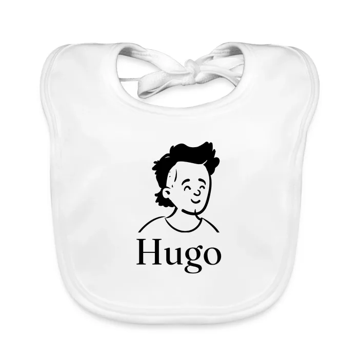 Bavoir bébé personnalisé au prénom Hugo