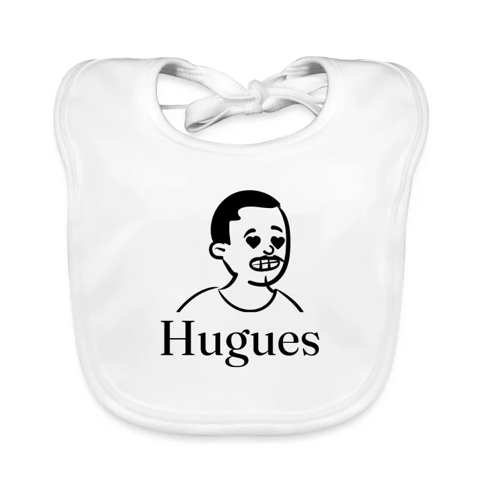 Bavoir bébé personnalisé au prénom Hugues