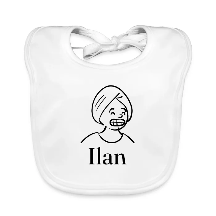 Bavoir bébé personnalisé au prénom Ilan