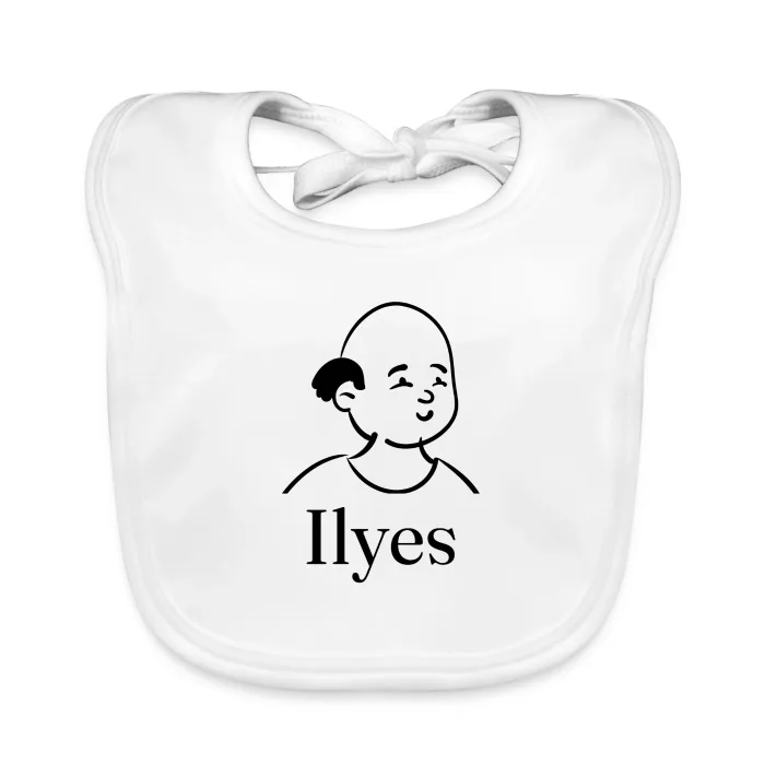 Bavoir bébé personnalisé au prénom Ilyes