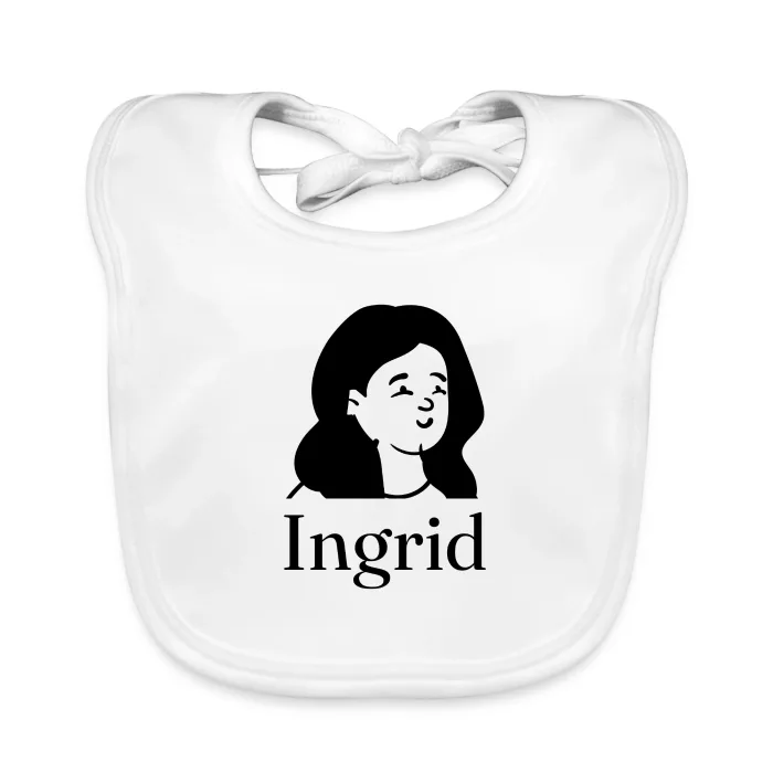 Bavoir bébé personnalisé au prénom Ingrid