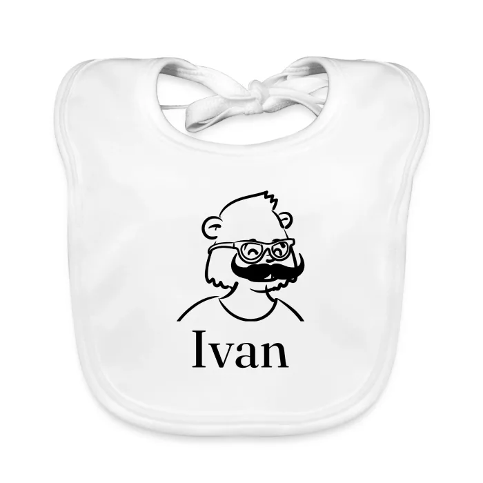 Bavoir bébé personnalisé au prénom Ivan