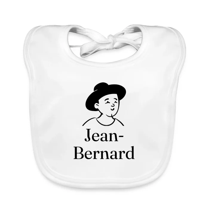 Bavoir bébé personnalisé au prénom Jean-Bernard