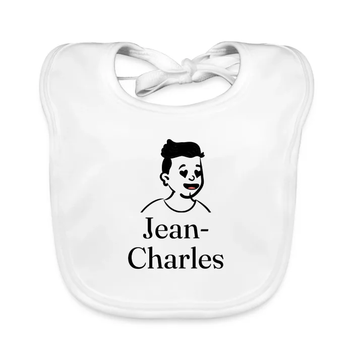 Bavoir bébé personnalisé au prénom Jean-Charles