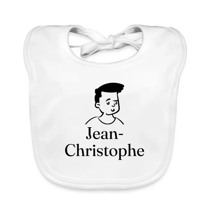 Bavoir bébé personnalisé au prénom Jean-Christophe