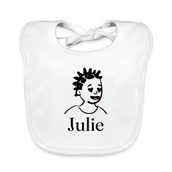 Bavoir bébé personnalisé au prénom Julie