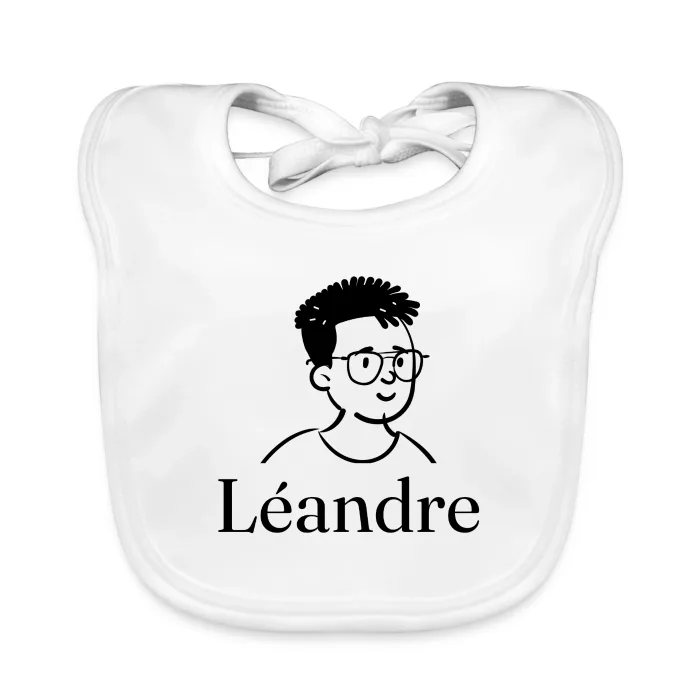 Bavoir bébé personnalisé au prénom Léandre