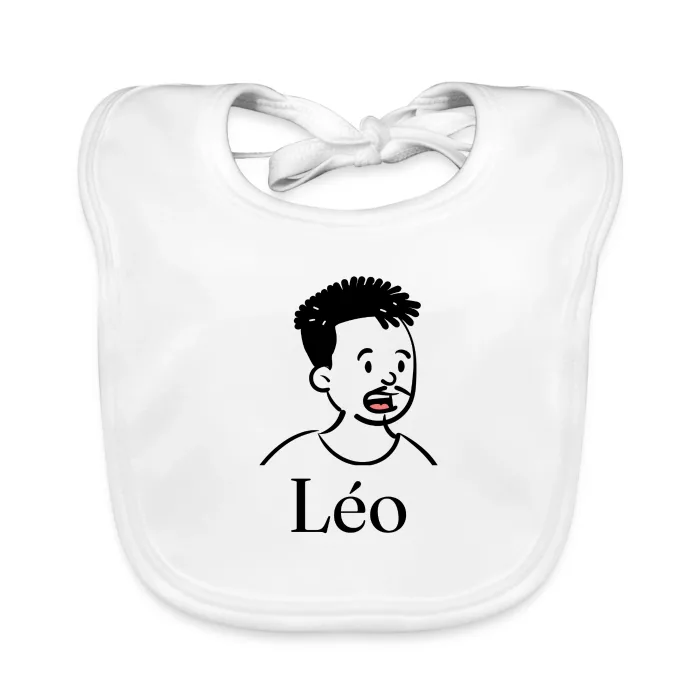 Bavoir bébé personnalisé au prénom Léo