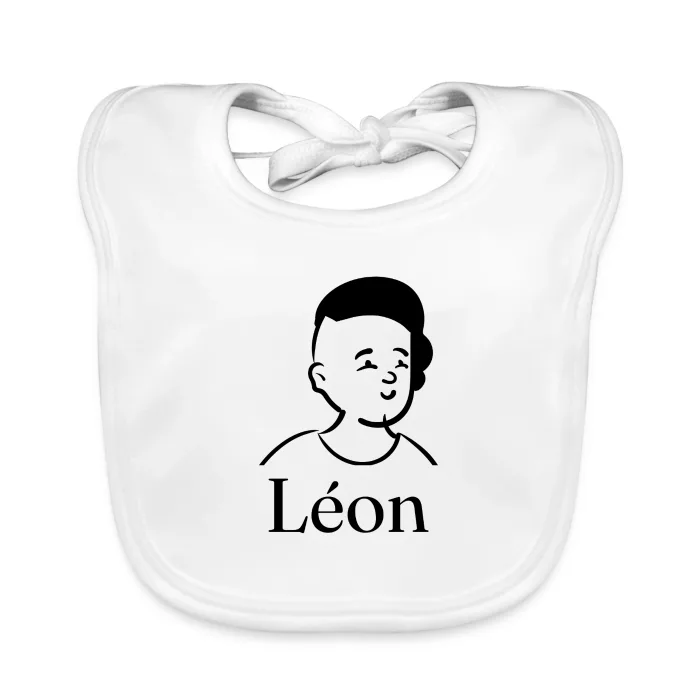 Bavoir bébé personnalisé au prénom Léon