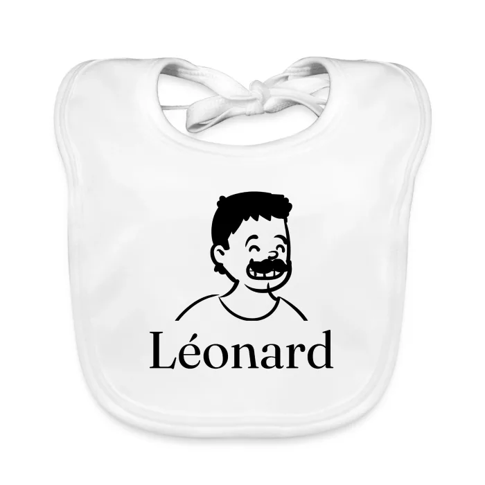 Bavoir bébé personnalisé au prénom Léonard