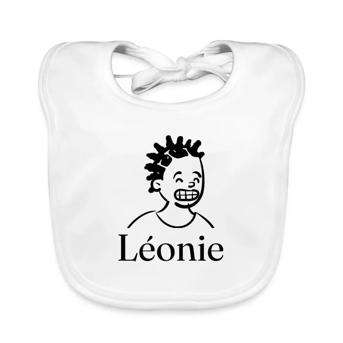 Bavoir bébé personnalisé au prénom Léonie