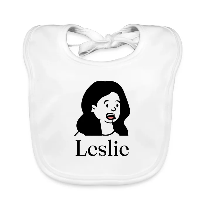 Bavoir bébé personnalisé au prénom Leslie