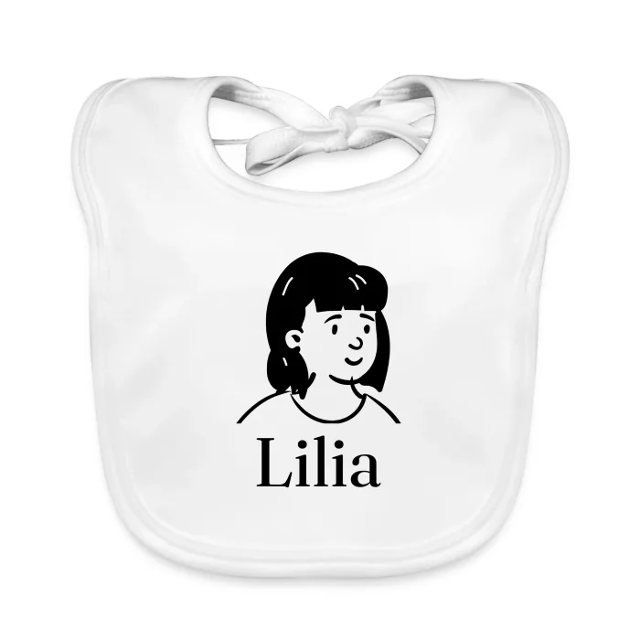 Bavoir bébé personnalisé au prénom Lilia