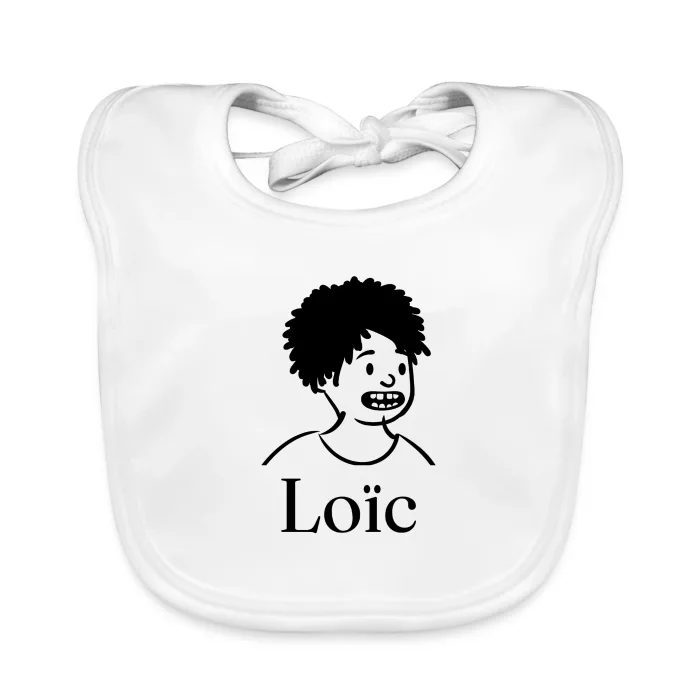 Bavoir bébé personnalisé au prénom Loïc