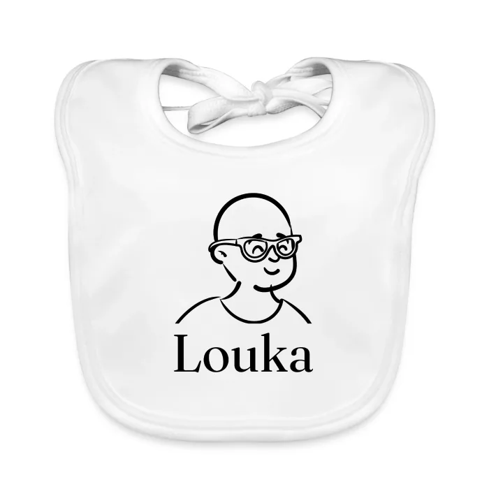 Bavoir bébé personnalisé au prénom Louka