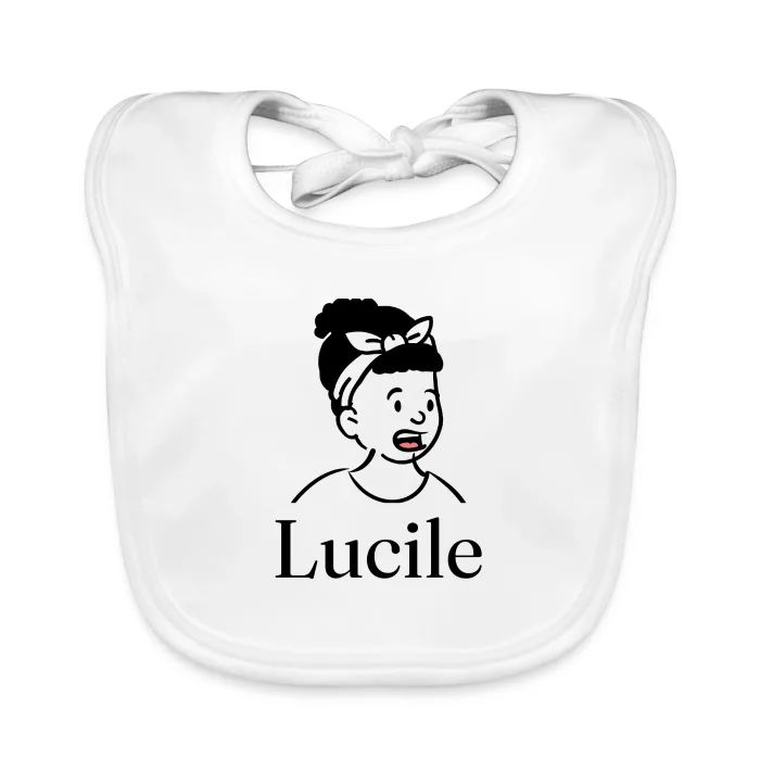 Bavoir bébé personnalisé au prénom Lucile