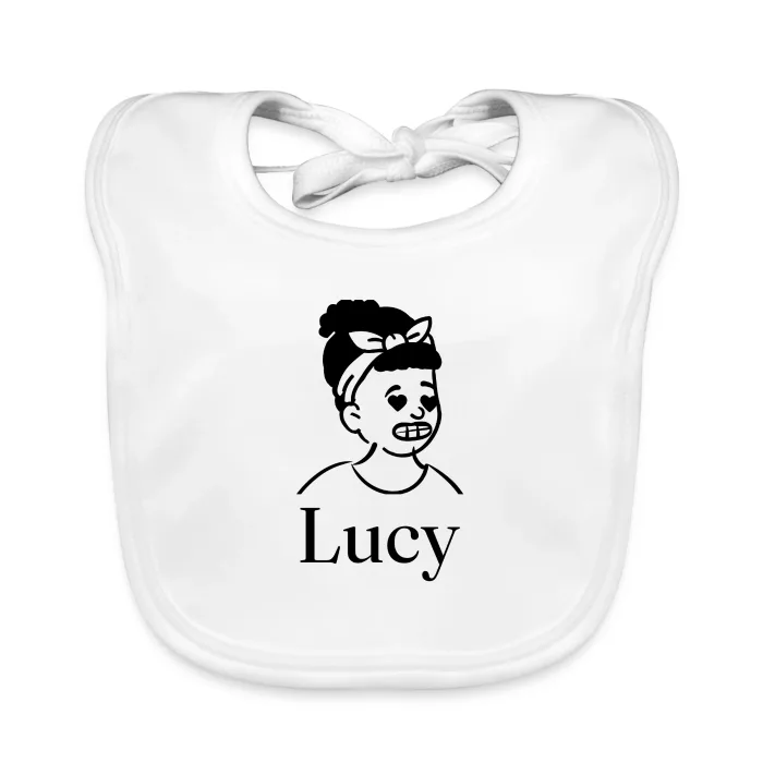 Bavoir bébé personnalisé au prénom Lucy