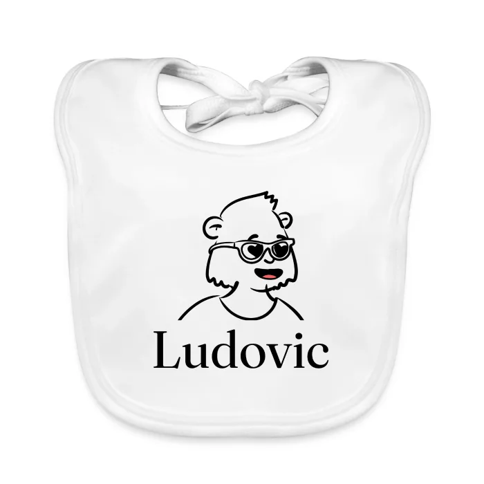 Bavoir bébé personnalisé au prénom Ludovic