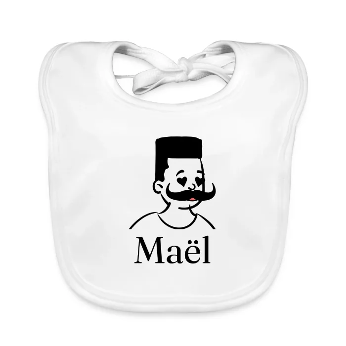 Bavoir bébé personnalisé au prénom Maël
