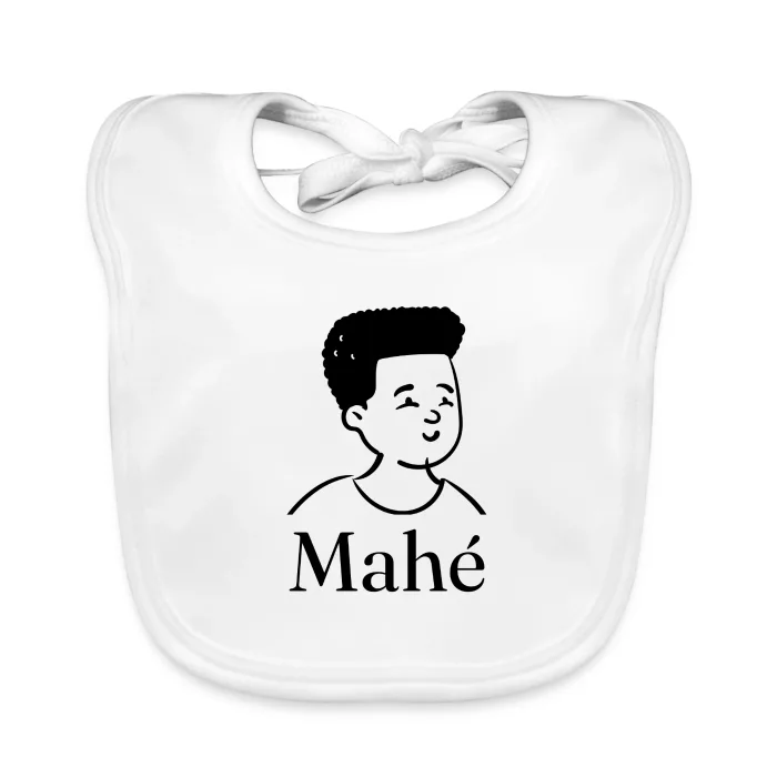 Bavoir bébé personnalisé au prénom Mahé