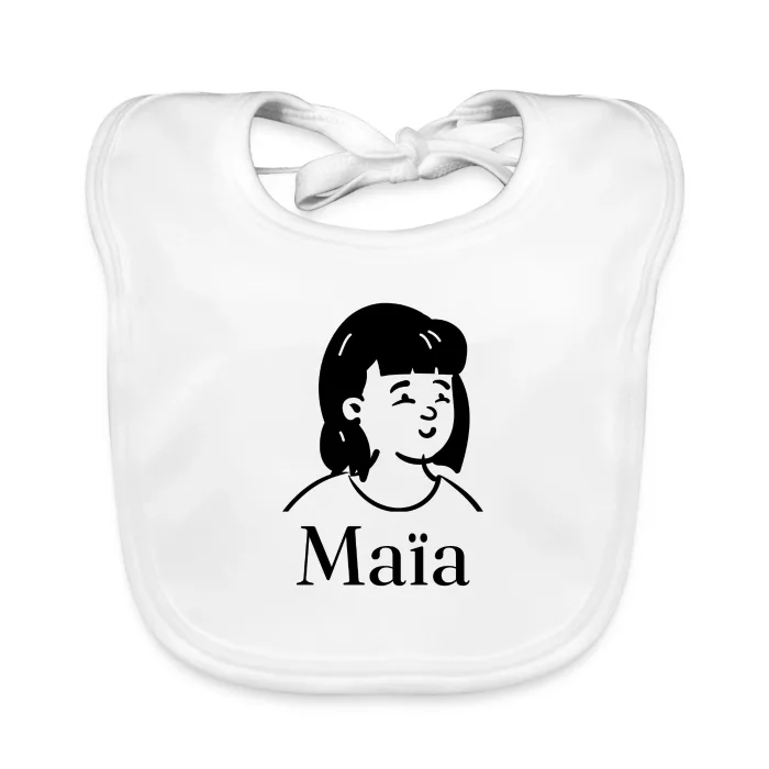 Bavoir bébé personnalisé au prénom Maïa