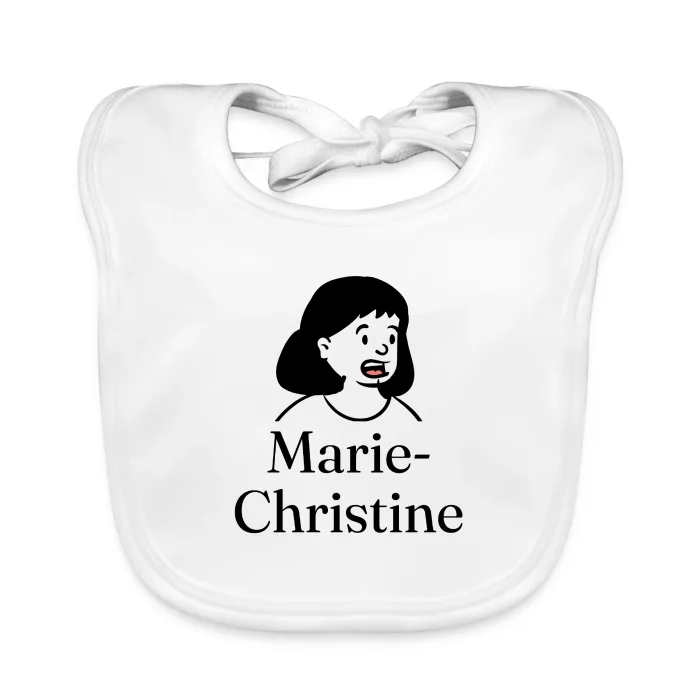 Bavoir bébé personnalisé au prénom Marie-Christine