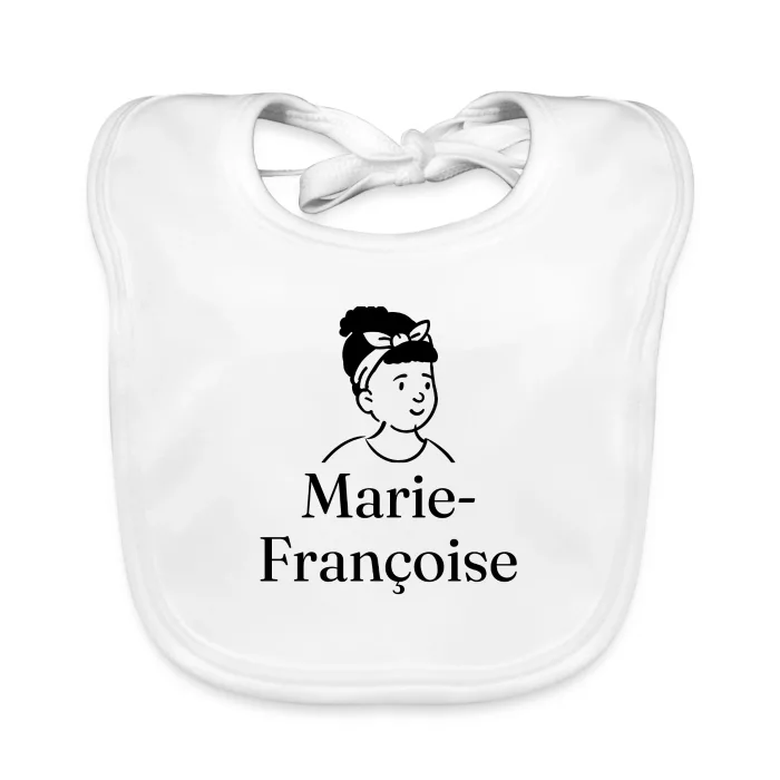 Bavoir bébé personnalisé au prénom Marie-Françoise